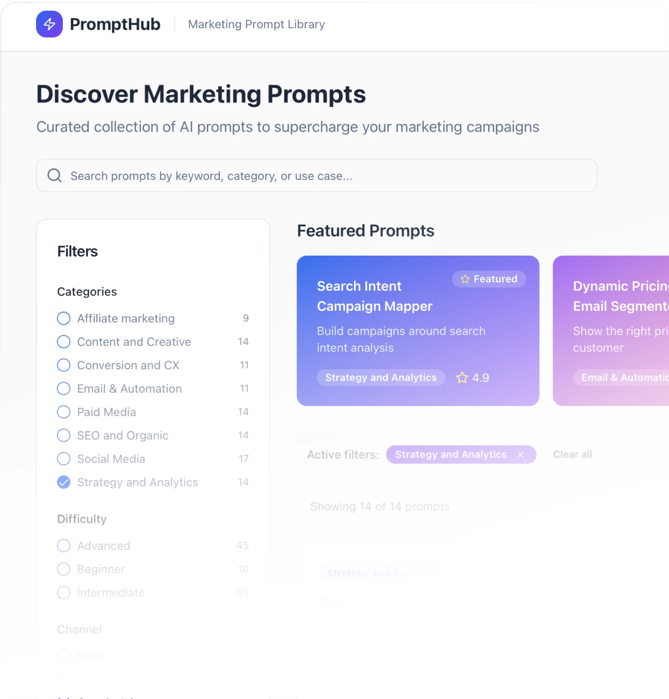 PromptHub Mobile Interface for on-the-go AI marketing